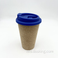 Logo tersuai yang boleh diguna semula oleh Eco BPA percuma 16oz Cork Coffee Cup dengan tudung